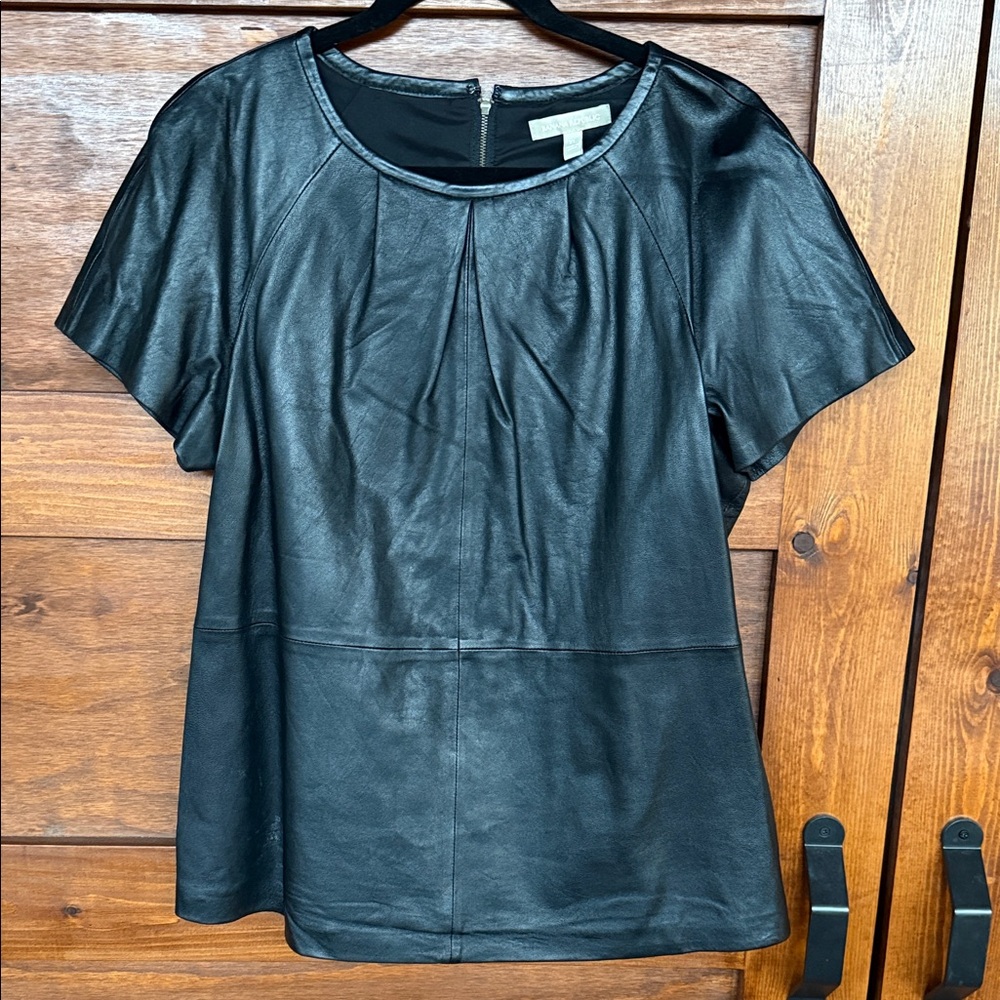 Banana Republic Black Genuine Leather Blouse